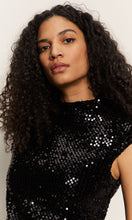 Sanctuary Funnel Neck Black Sequin Tank