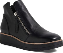 Black Leather Boot by django & juliette with side zip and chunky sole