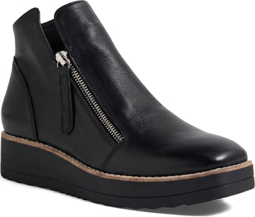 Django & Juliette Leather Dual-Zip Platform Ankle Boots