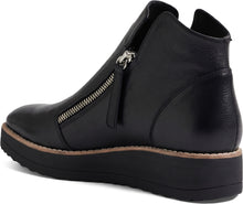 Black Leather Boot with side zip and chunky platform sole
