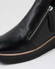 Black Leather Boot by django & juliette with side zip and textured sole