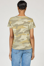 Back view of Riviera Vanya Camo Tee by dear john, featuring a relaxed fit and soft camo print on breathable cotton fabric