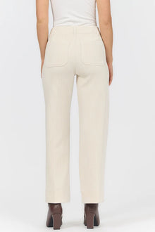 Dear John Audrey Wide Leg Corduroy Pants in Egret