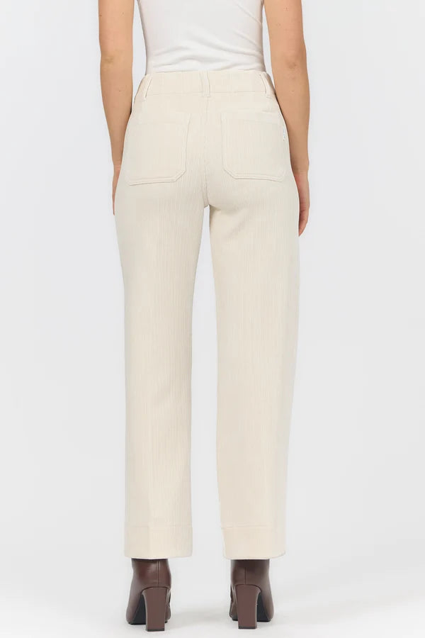 Dear John Pant by Dear John in cream with a high waist and straight legs shown from the back