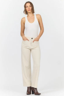 Dear John Audrey Wide Leg Corduroy Pants in Egret