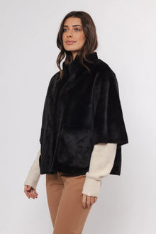 Black Faux Fur Cape