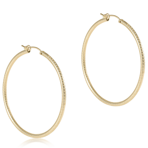 Enewton Round Gold 2 inch Hoop in Textured