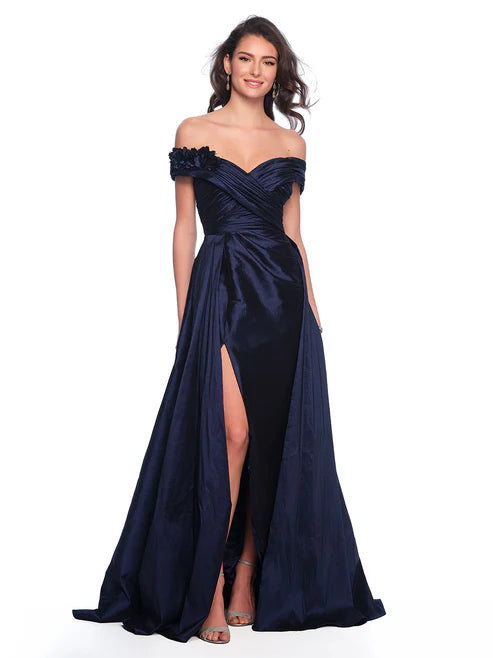 Navy Off Shoulder Gown