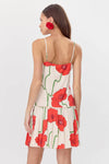 Camila Abstract Rose Print Pleated Mini Dress