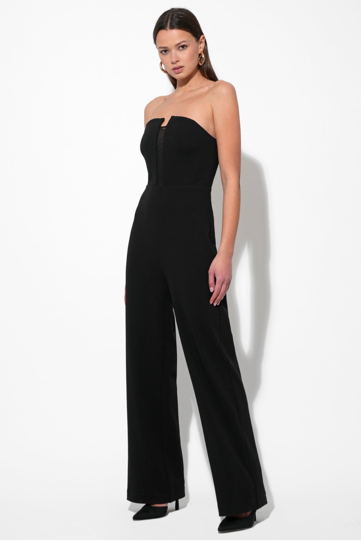 Donna Stretch Crepe Black Jumpsuit