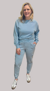 Light Blue Fleece Lined Cargo Lounge Set