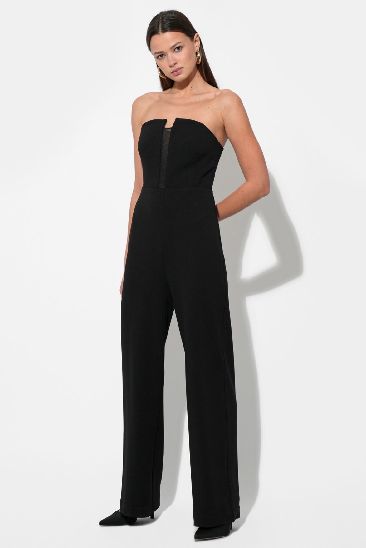 Donna Stretch Crepe Black Jumpsuit