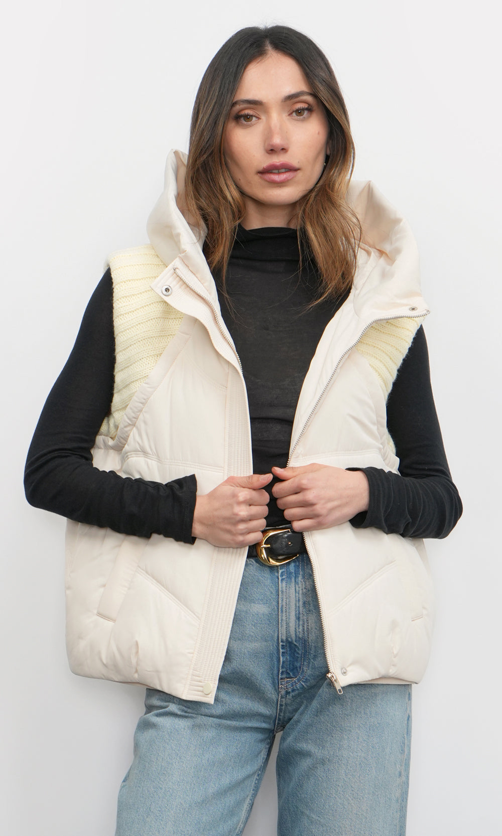 Douglas Ribbed Puffer Hooded Vest