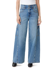 Denim Cargo Wide Leg Jeans