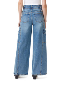 Denim Cargo Wide Leg Jeans