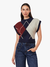 Navy with Winetasting Herringbone Sweater Vest by habitual worn with dark jeans