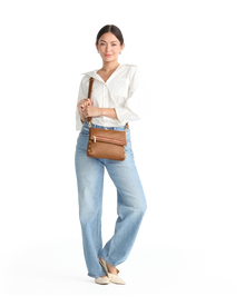 Hammitt VIP Mahogany Leather Crossbody Clutch Bag