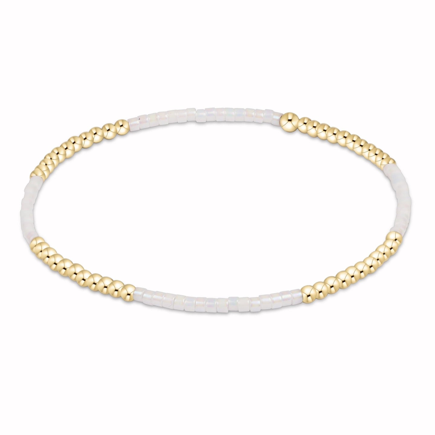 Hope Blissful Bracelet - Silky White by Enewton featuring alternating gold and white delicate beads design