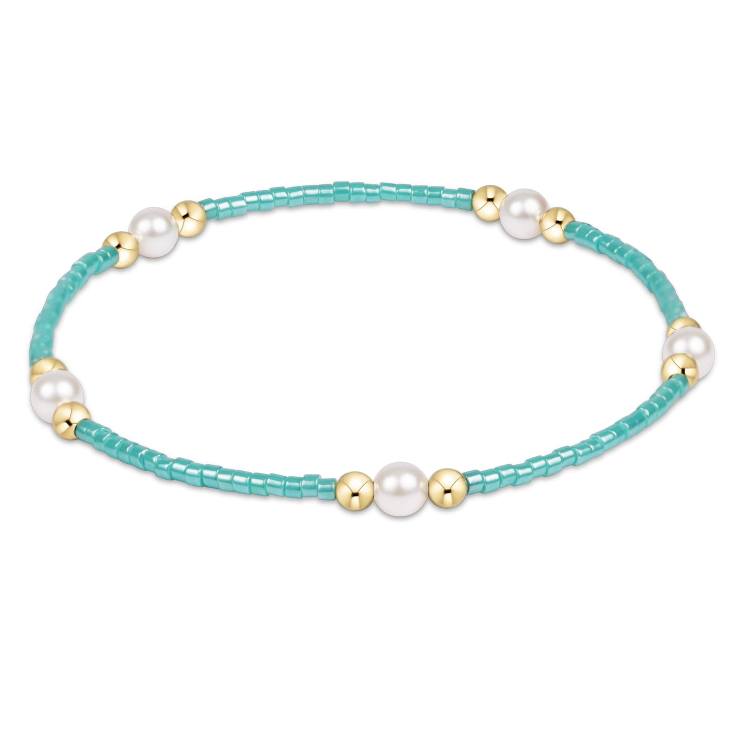 Hope Purpose Pearl Bracelet - Sea Glass by Enewton featuring turquoise beads with pearls and gold-tone accents in a delicate design