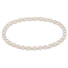 Enewton Grateful Pearl 3mm bracelet with white pearls alternating with small gold beads
