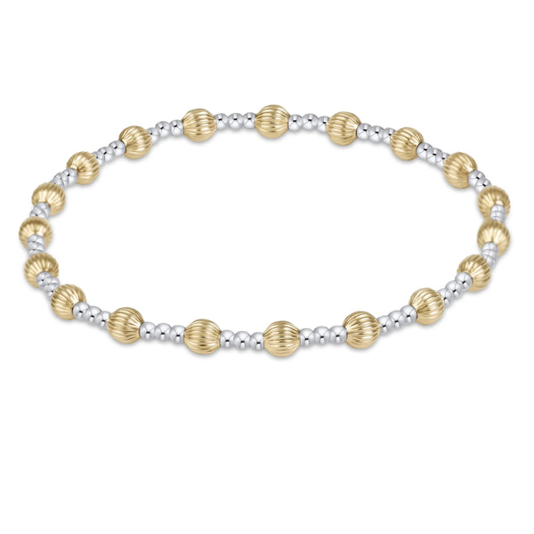 Enewton Dignity Sincerity Mixed Metal 4mm bracelet with textured gold beads and small silver beads