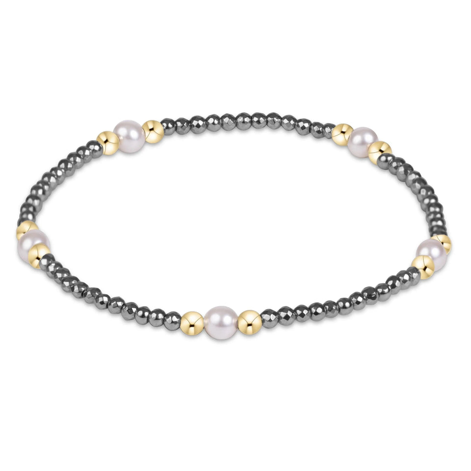 Enewton Purpose Pearl 4mm Silver Faceted Hematite Bracelet