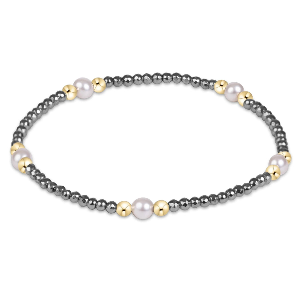 Enewton Purpose Pearl 4mm Silver Faceted Hematite Bracelet