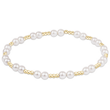Together Pearl 4mm Bracelet by Enewton featuring alternating white pearls and small gold beads in an elegant design