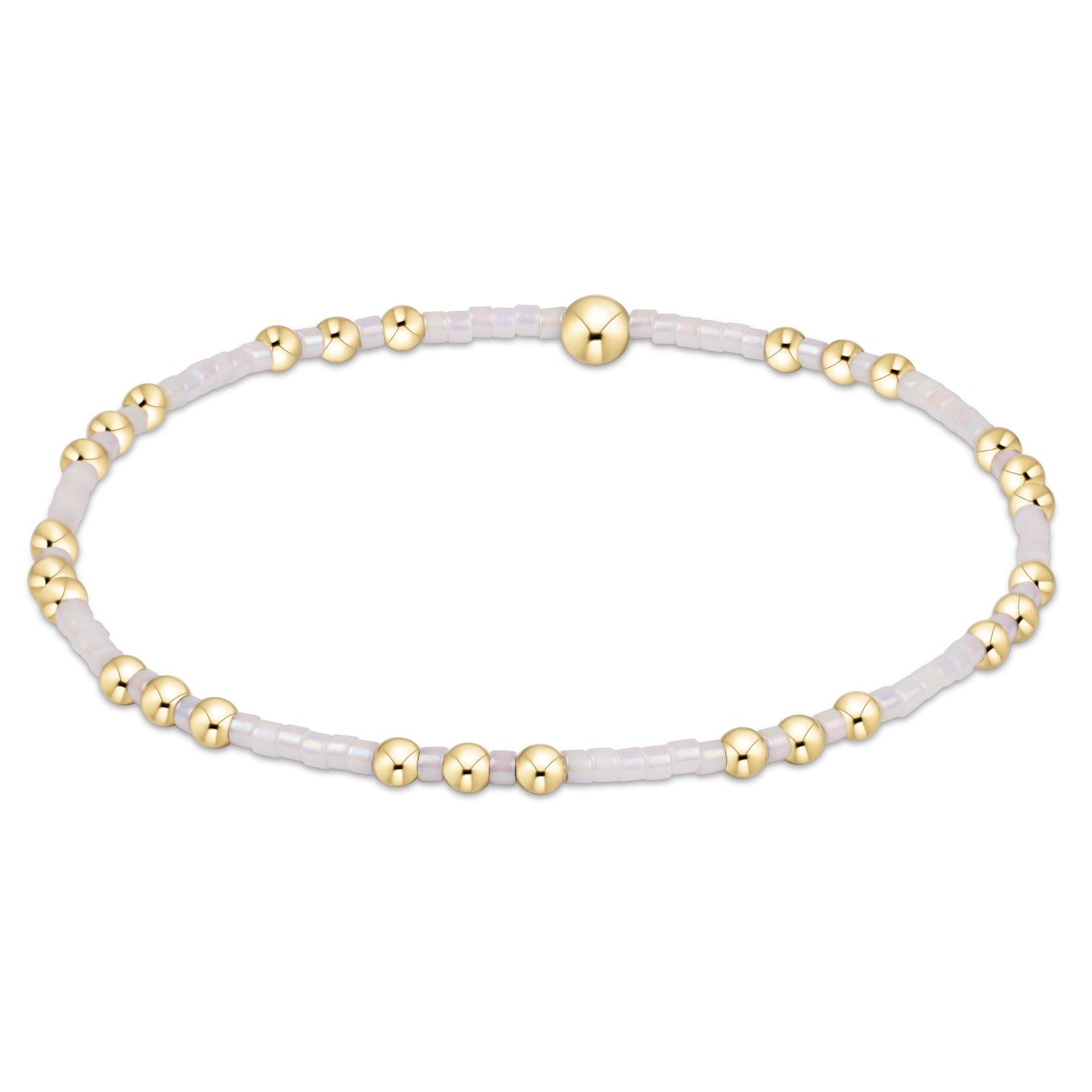 Delicate Hope Joy Bracelet - Silky White with gold accents by Enewton, featuring a minimalist refined design.