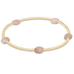 Admire Small Gem 2mm Gold Bracelet- Pink Opal