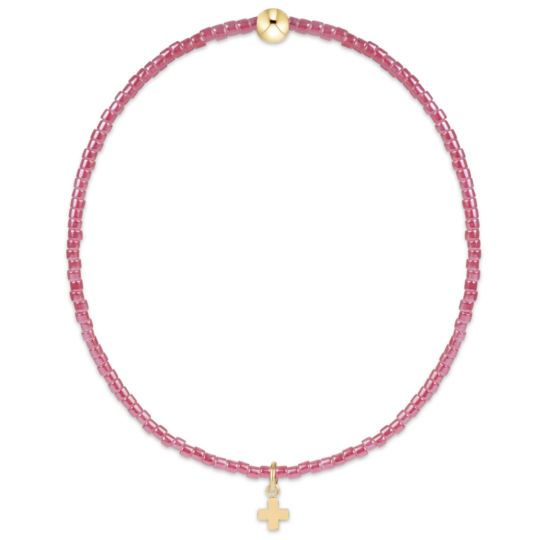 Enewton Hope Classic Pink Champagne Bracelet - Signature Cross Small Gold Charm
