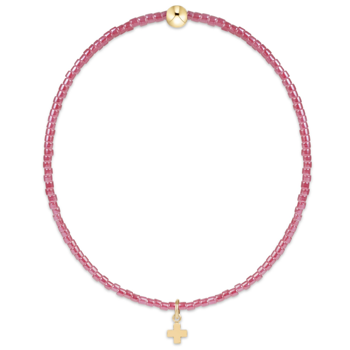 Enewton Hope Classic Pink Champagne Bracelet in Signature Cross Small Gold Charm