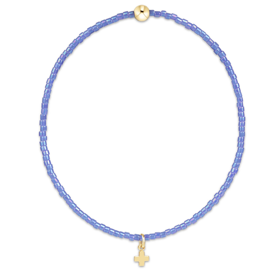 Enewton Hope Classic Bright Blue Bracelet - Signature Cross Small Gold Charm