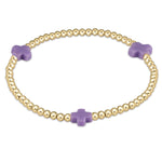 Signature Cross 3mm Gold Bracelet- Purple