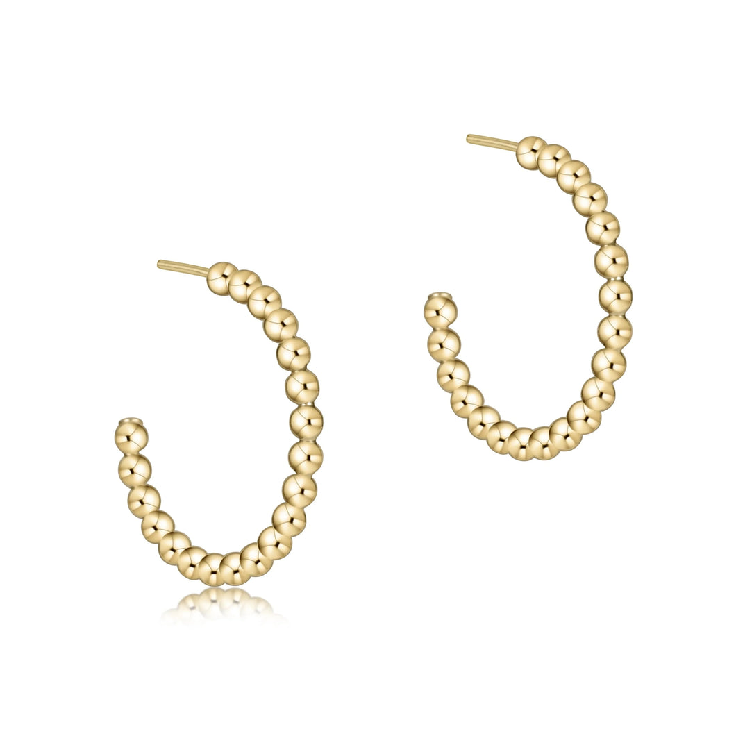 Enewton Beaded Classic 1" Post Hoop - 2mm Gold - Classic Gold