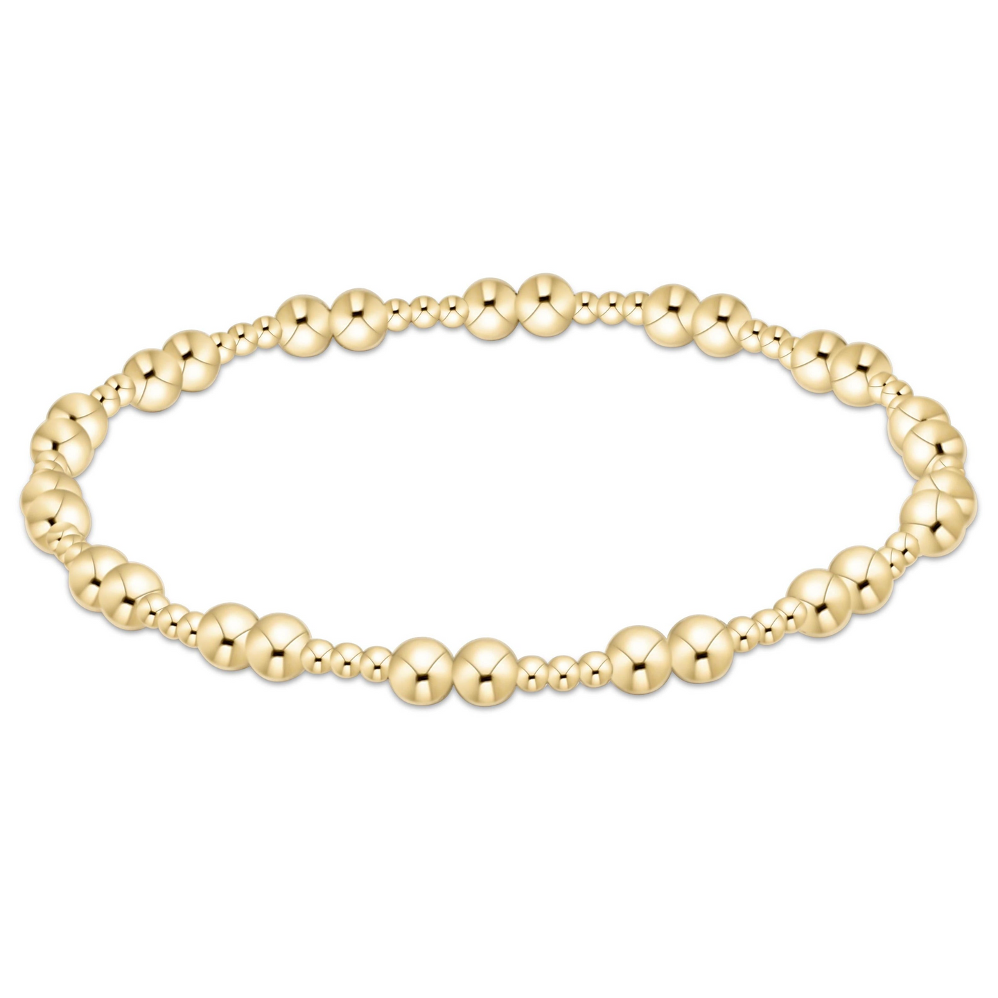Together Gold 4mm Bracelet by Enewton featuring polished gold beads in varying sizes for an elegant look