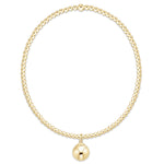 Classic Gold 2mm Bracelet - Classic Gold 8mm Charm