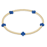 Enewton Signature Cross Small 2mm Gold Bracelet - Cobalt