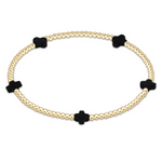 Enewton Signature Cross Small 2mm Gold Bracelet - Onyx