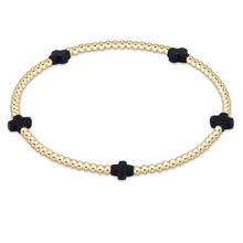 Enewton gold beaded bracelet with small navy cross accents
