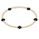 Enewton Signature Cross Small 2mm Gold Bracelet - Navy
