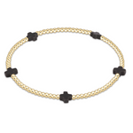 Enewton Signature Cross Small 2mm Gold Bracelet - Charcoal