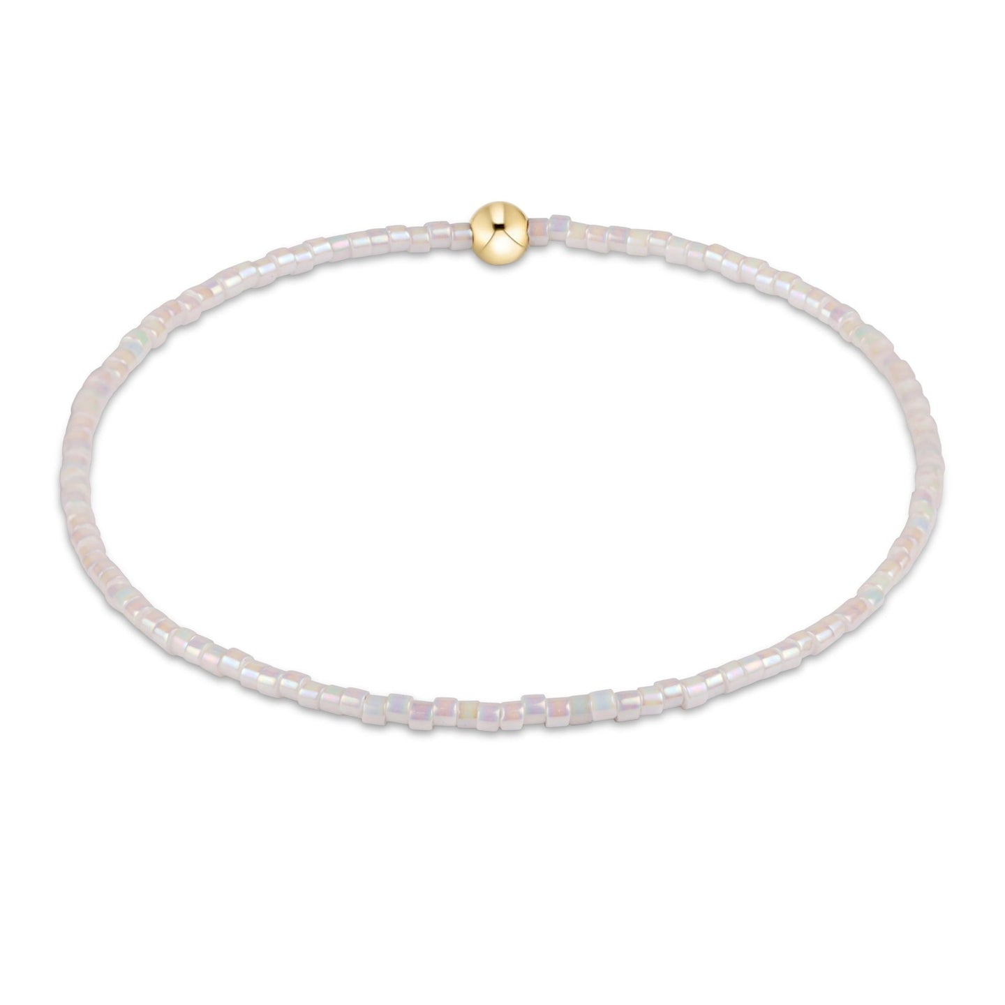 Extends Hope Classic Bracelet - Silky White by Enewton featuring delicate white beads with a small gold accent bead