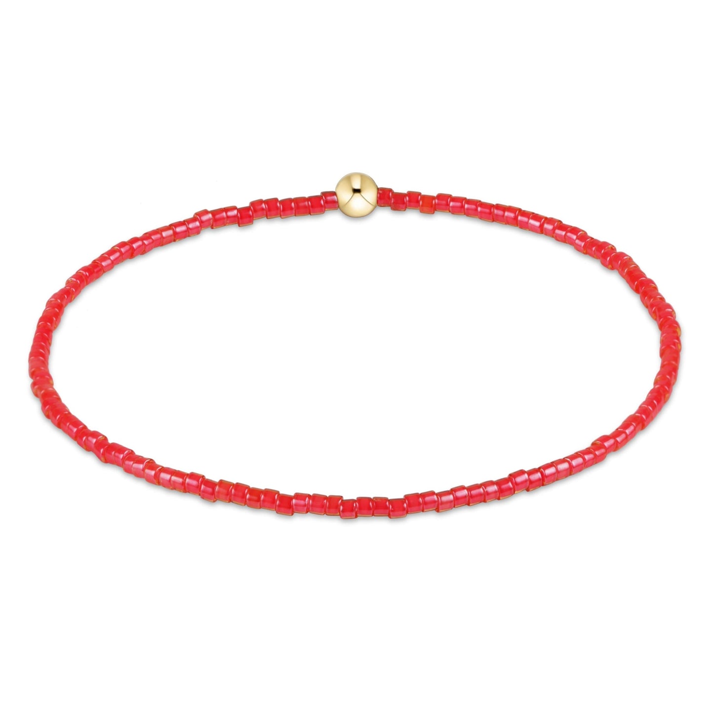 Hope Classic Bracelet - Sherbert by Enewton featuring red beads and a gold-toned round clasp for a minimalist look