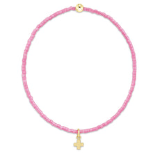 Hope Classic Bubblegum Bracelet - Signature Cross by Enewton features pink beads with a gold cross charm.