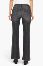 Liverpool Bootcut Jeans by Liverpool in dark gray shown from the rear with bootcut legs