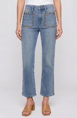 Liverpool Hannah Crop Flare with Studs