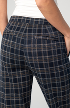 Close-up of a person wearing Plaid Kayla Pull On Trouser 28