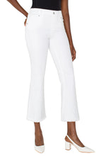 Embroidered Gia Glider Crop Flare with Fray Hem