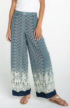 Close-up of a model wearing Nomad Ikat Print Pull-on Palazzo Pant 2